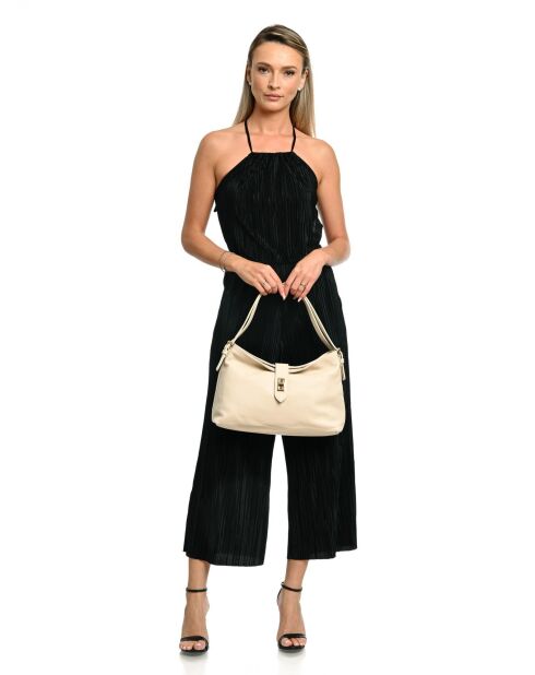 SS26 AL SBV19 Schultertasche aus beigem Leder - 24x37x10,5 cm