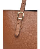 SS26 IR 176 cognac leren schoudertas - 26x29x9,5 cm