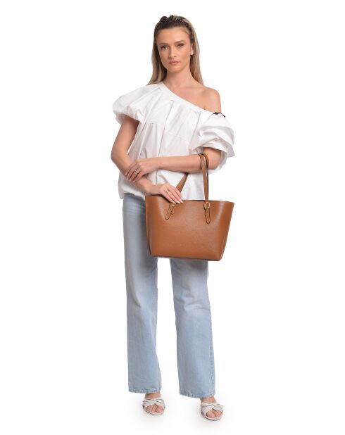SS26 IR 176 cognac leren schoudertas - 26x29x9,5 cm