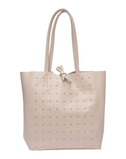 SS26 IR 175 Hobo-Tasche aus beigem Leder - 28,5 x 25,5 x 8 cm
