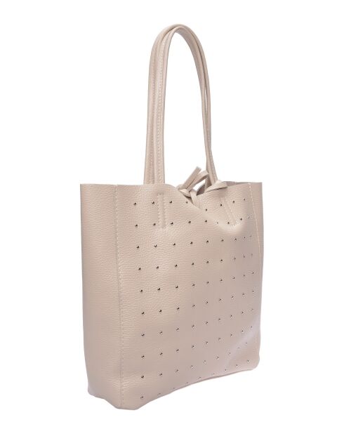 SS26 IR 175 Hobo-Tasche aus beigem Leder - 28,5 x 25,5 x 8 cm
