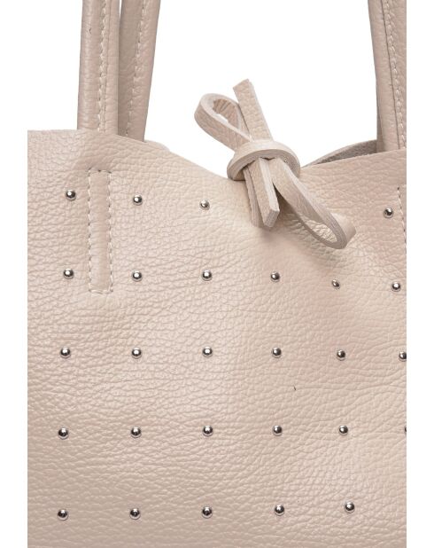 SS26 IR 175 Hobo-Tasche aus beigem Leder - 28,5 x 25,5 x 8 cm