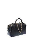 Bandolera SS26 IR 185T de piel negra - 12,5x17x6,5 cm