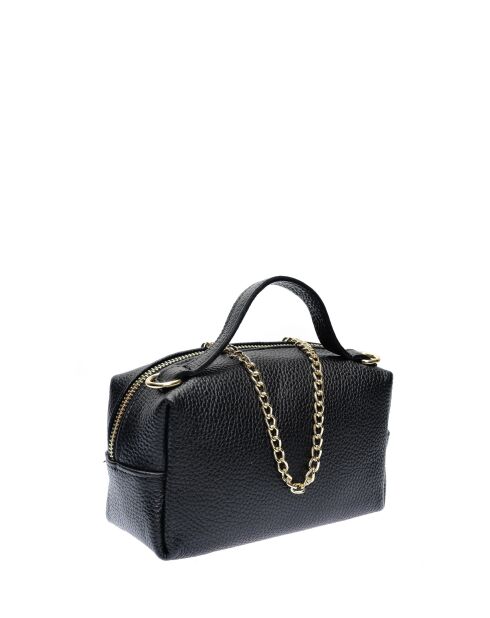Bandolera SS26 IR 185T de piel negra - 12,5x17x6,5 cm