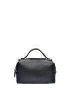 Bandolera SS26 IR 185T de piel negra - 12,5x17x6,5 cm