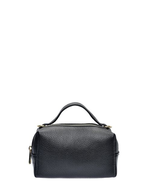 Bandolera SS26 IR 185T de piel negra - 12,5x17x6,5 cm