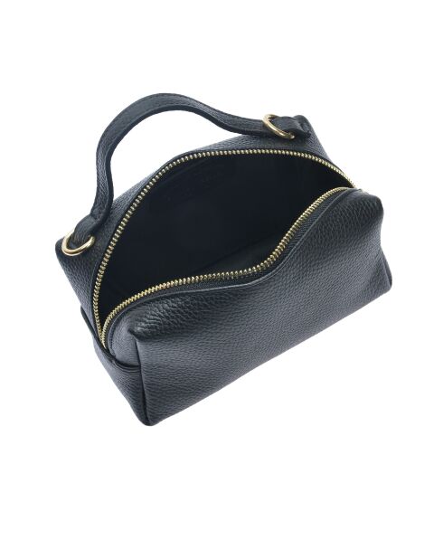 Bandolera SS26 IR 185T de piel negra - 12,5x17x6,5 cm