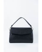 Jazz zwarte leren schoudertas - 27 x 18 x 9 cm