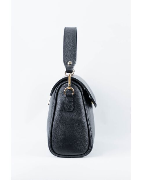 Jazz zwarte leren schoudertas - 27 x 18 x 9 cm