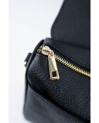 Jazz zwarte leren schoudertas - 27 x 18 x 9 cm