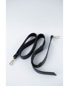 Jazz zwarte leren schoudertas - 27 x 18 x 9 cm