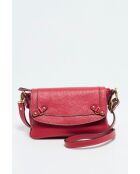 Joe rode leren schoudertas - 20 x 12,5 x 3 cm