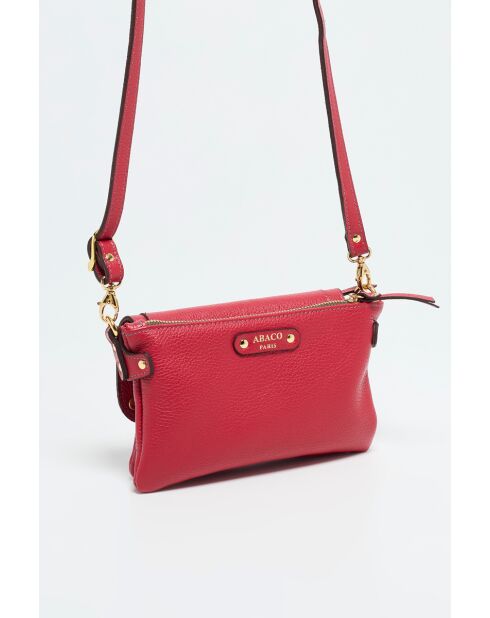 Joe rode leren schoudertas - 20 x 12,5 x 3 cm