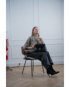 Row zwarte leren schoudertas - 28 x 20 x 10 cm