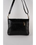 Otis zwarte leren schoudertas - 23 x 25 x 4 cm