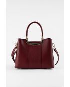 Olivia bordeauxrode leren schoudertas - 25 x 19 x 12 cm