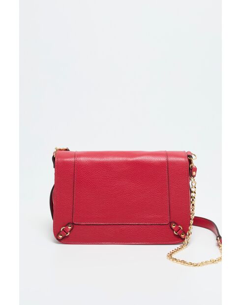 Seren rote Schultertasche aus Leder - 23,5 x 10 x 16cm