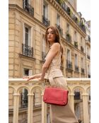 Seren rode leren schoudertas - 23,5 x 10 x 16 cm