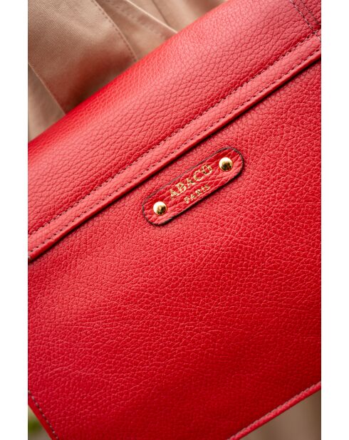 Seren rote Schultertasche aus Leder - 23,5 x 10 x 16cm