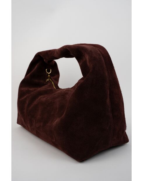 Burgundy Raze schoudertas van suède - 42 X 35 X 8 cm