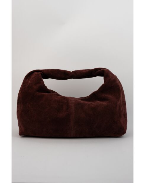 Burgundy Raze schoudertas van suède - 42 X 35 X 8 cm