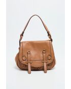 Sac à bandouliere en cuir Mini Jamily camel - 25 X 22 X 7cm