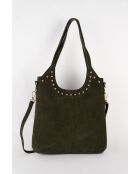Dane groene suède schoudertas - 27 x 17 x 7 cm