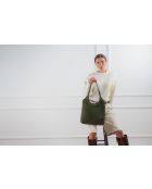 Dane groene suède schoudertas - 27 x 17 x 7 cm