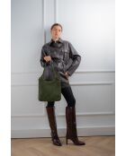 Dane groene suède schoudertas - 27 x 17 x 7 cm