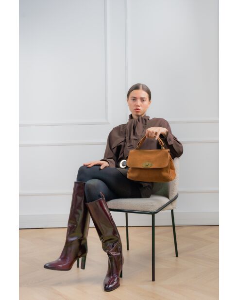 Bolso de hombro Louis de piel camel - 28x20x9cm