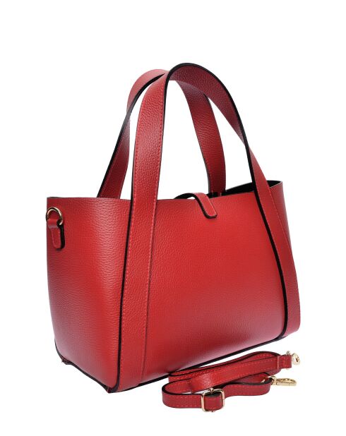 SS26 IR 121 rode leren handtas - 20x30x12 cm