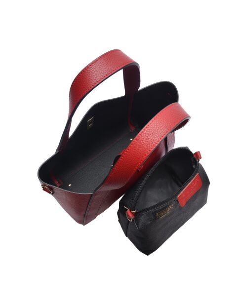 SS26 IR 121 rode leren handtas - 20x30x12 cm