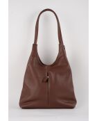 Borsa a tracolla Fred in pelle marrone - 39x35x8cm