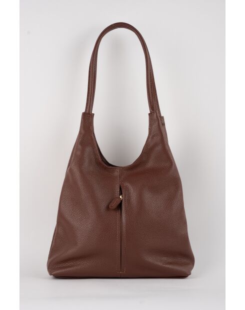 Borsa a tracolla Fred in pelle marrone - 39x35x8cm