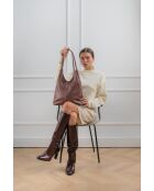 Borsa a tracolla Fred in pelle marrone - 39x35x8cm