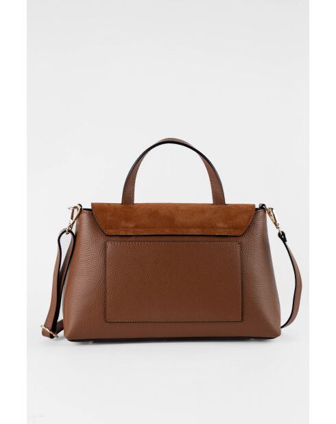 Row camel leren schoudertas - 28 x 20 x 10 cm