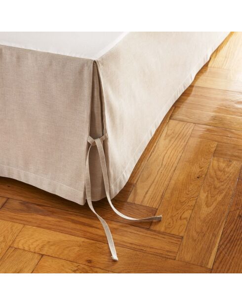somier liso de lino natural Cachou