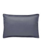 Federa stampata in raso di cotone biologico Shalimar blu marino