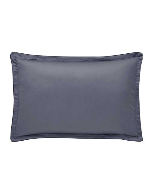 Federa stampata in raso di cotone biologico Shalimar blu marino