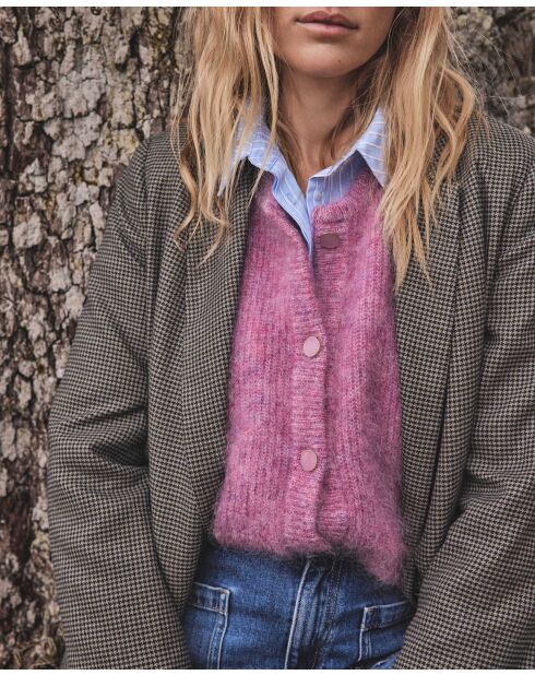 Lou houten vest met framboos