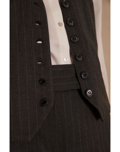 Gilet Simeon Gi a righe antracite