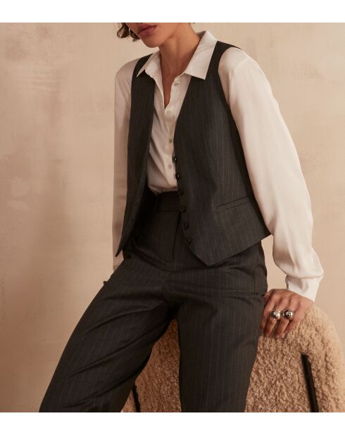 Gilet Simeon Gi a righe antracite