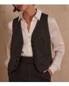 Gilet Simeon Gi a righe antracite