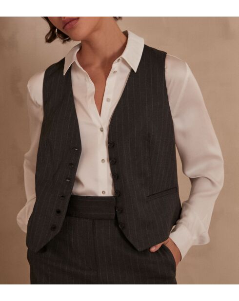 Gilet Simeon Gi a righe antracite