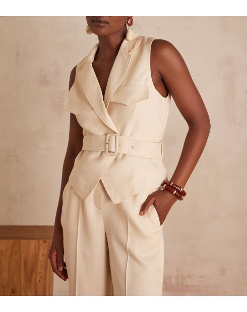 Parisse Gi Uni Cremefarbene Weste