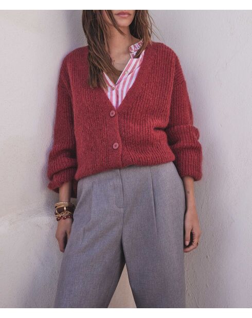 Chelton rote Strickjacke