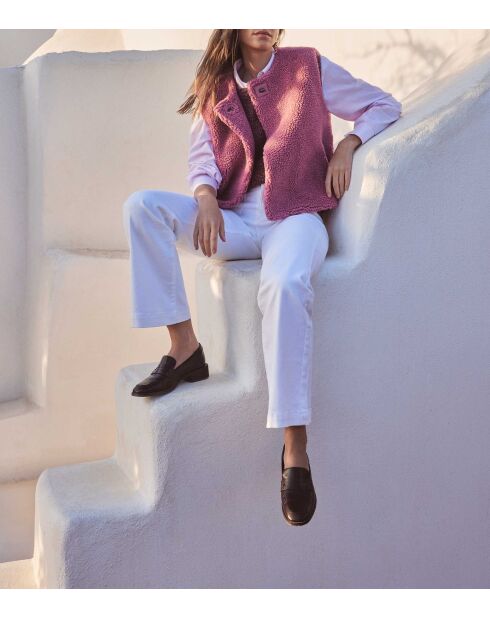 Sharon Gi donkerroze bouclévest