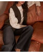 Chaleco caqui con flecos Billy Gi