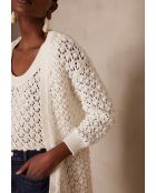 Ecrufarbene Strickjacke Sharon