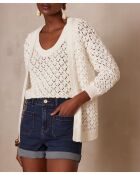 Ecrufarbene Strickjacke Sharon